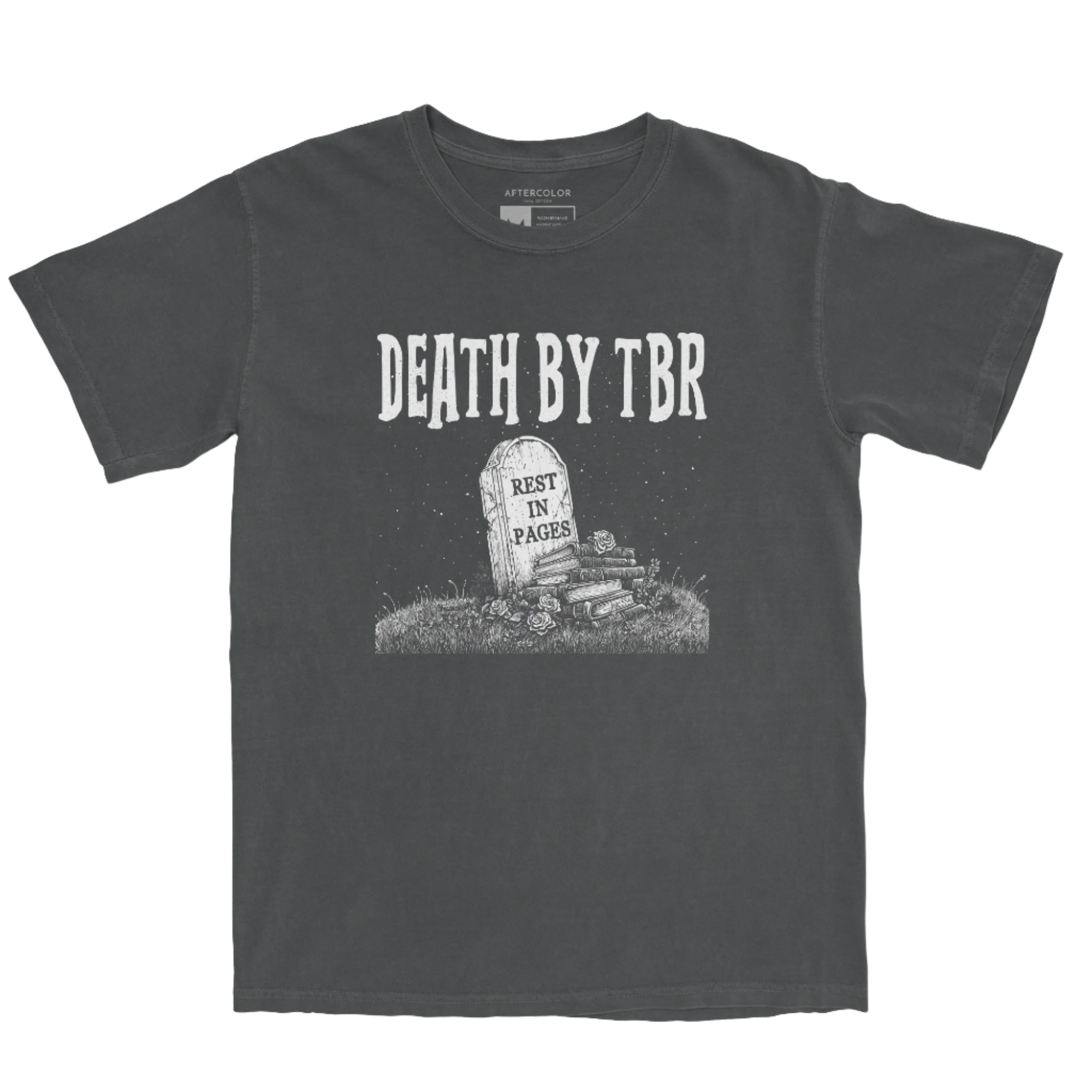 Death by TBR - Rest in Pages Garment Dyed Tee