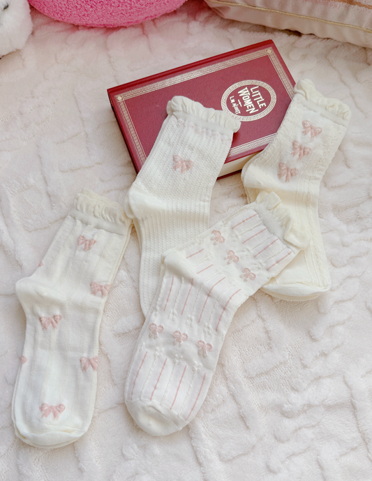 Little Women Bow Socks Set (4 pairs)