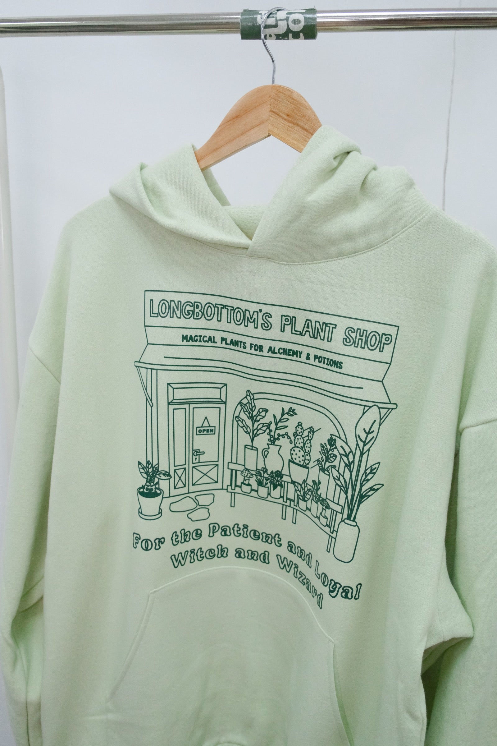 Longbottom Plantshop Garment Dyed Hoodie (L) - Pistachio