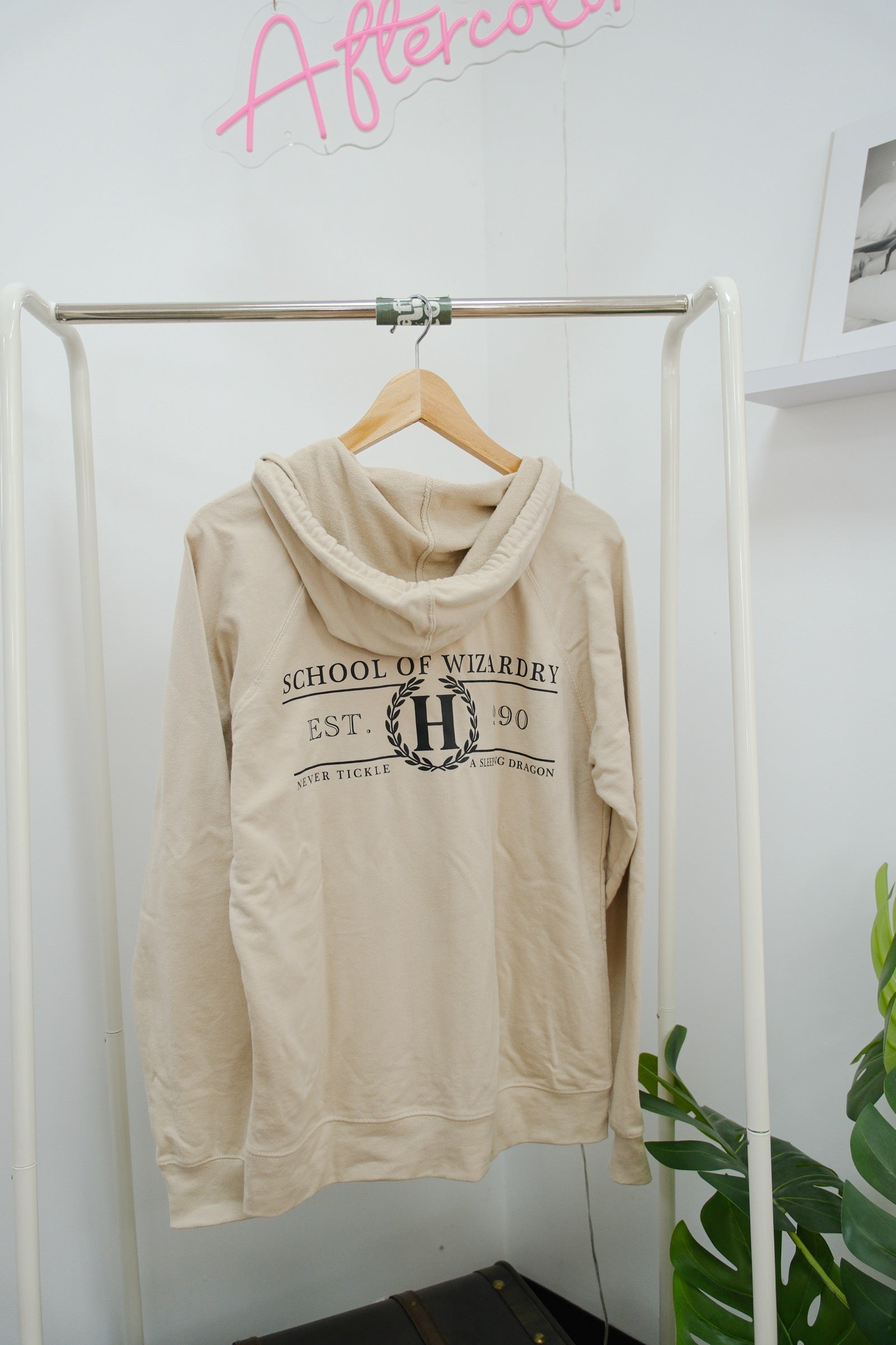 School Zip Up Hoodie (M) - Sand