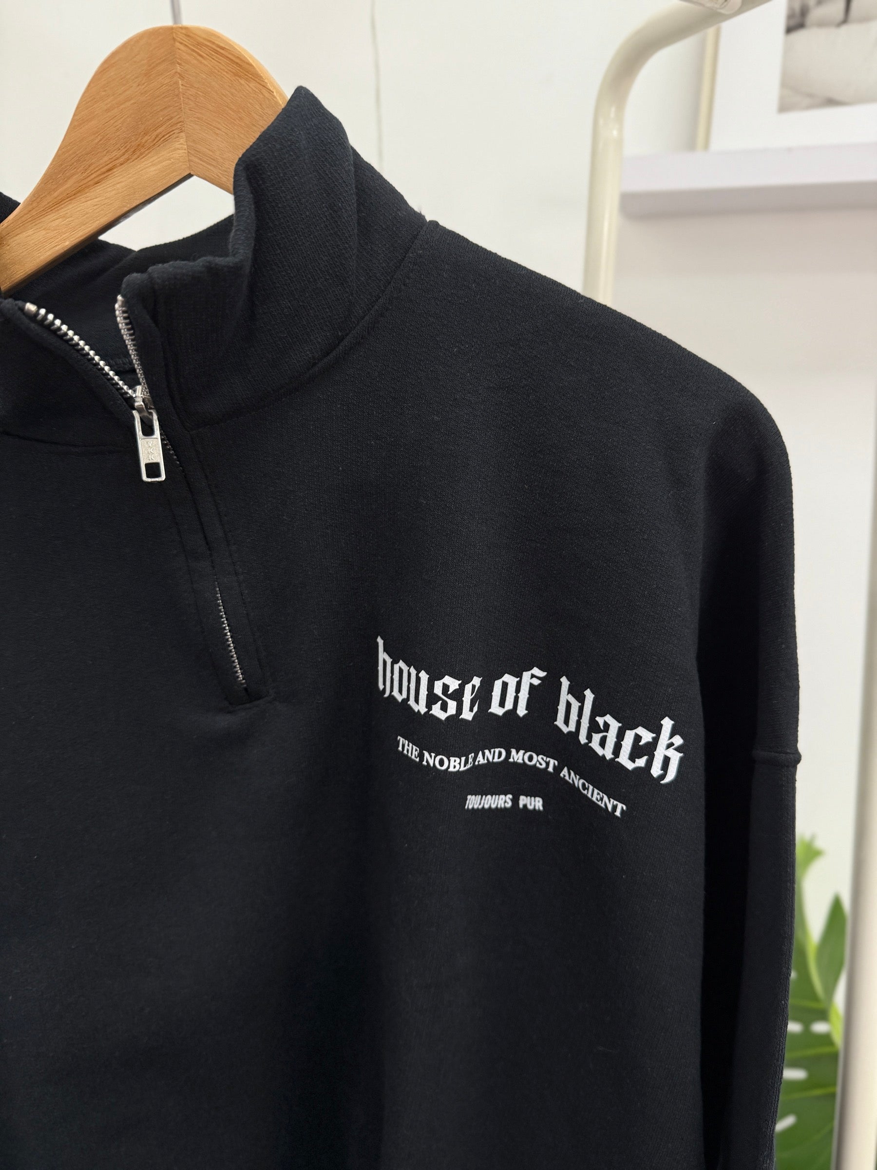 House of Black Quarter Zip Sweatshirt (2XL) - Black