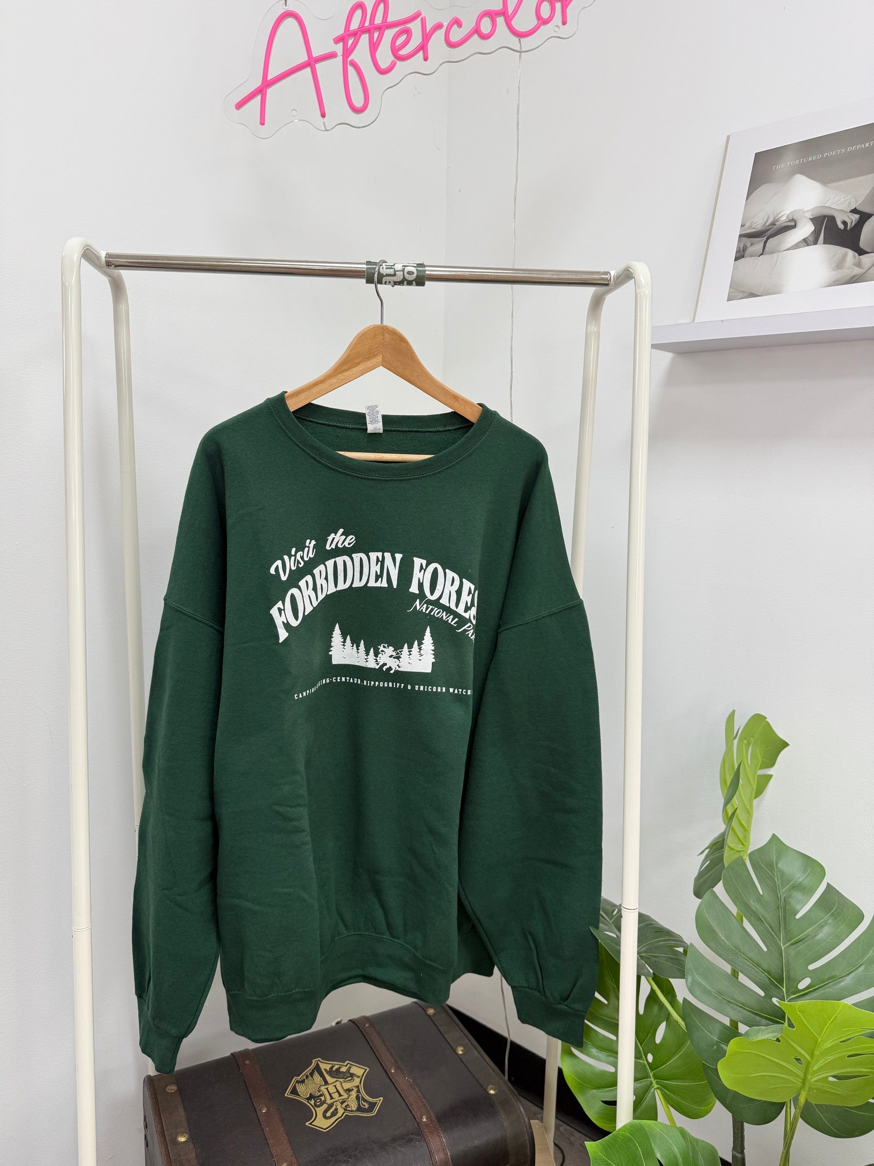 Forbidden Forest Crewneck Sweatshirt (3XL) - Forest Green