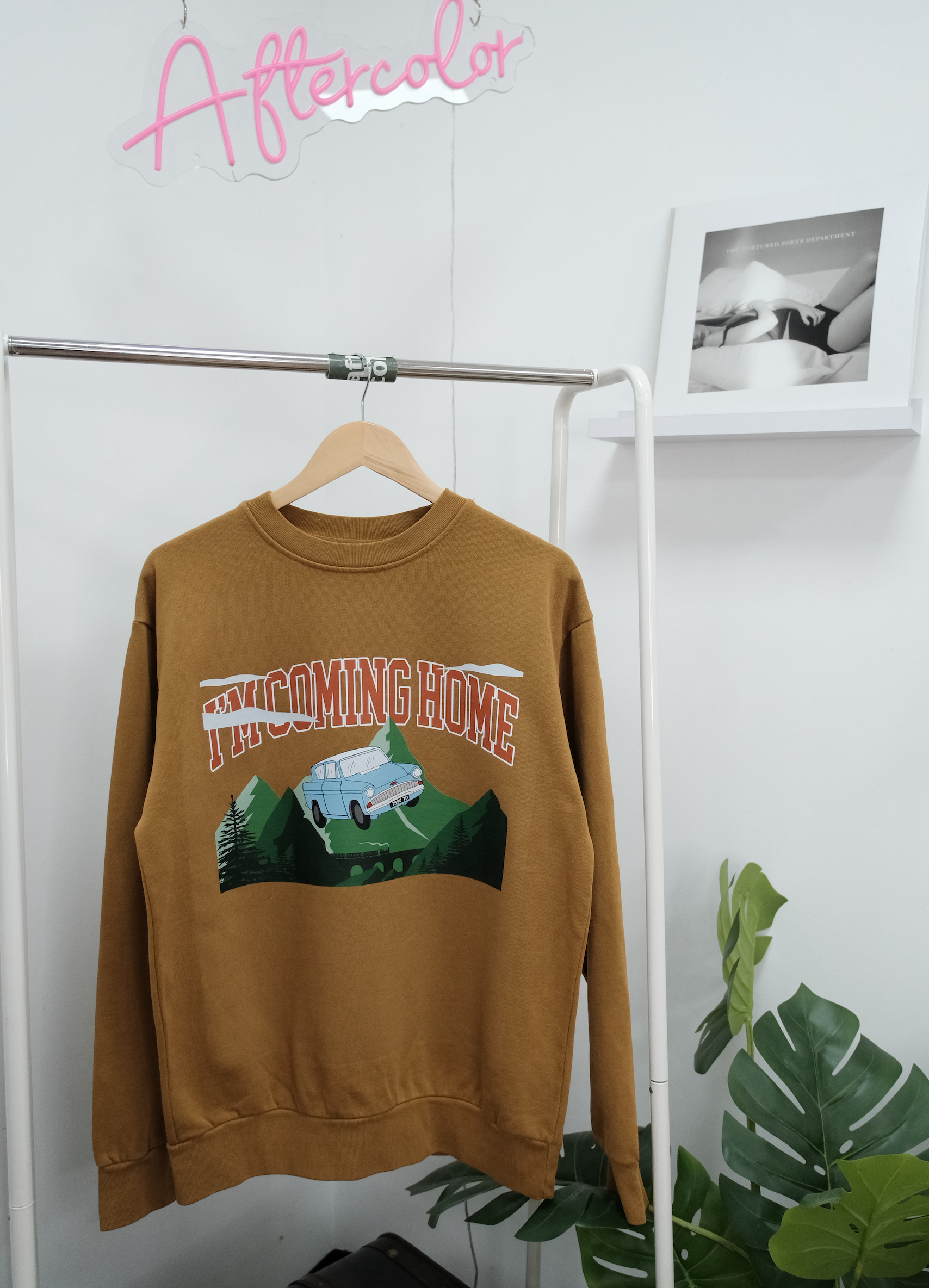 I'm Coming Home Garment Dyed Sweatshirt (M) - Brown