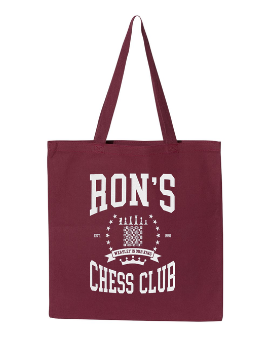 Ron's Chess Club - Tote / Maroon