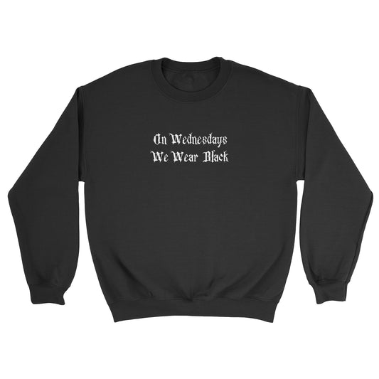 On Wednesday Wear Black Crewneck Sweatshirt