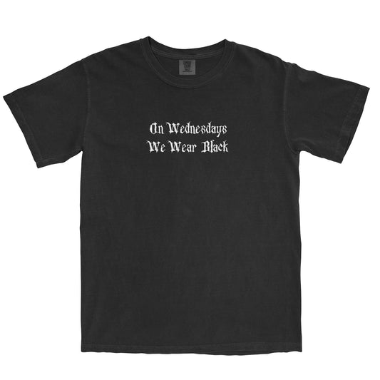 On Wednesday Wear Black Garment Dyed Tee